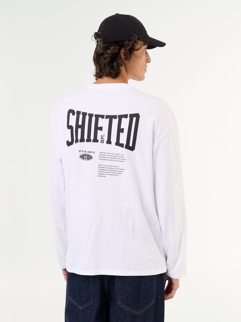 Tee-shirt à manches courtes imprimé recto verso Blanc - Kiabi