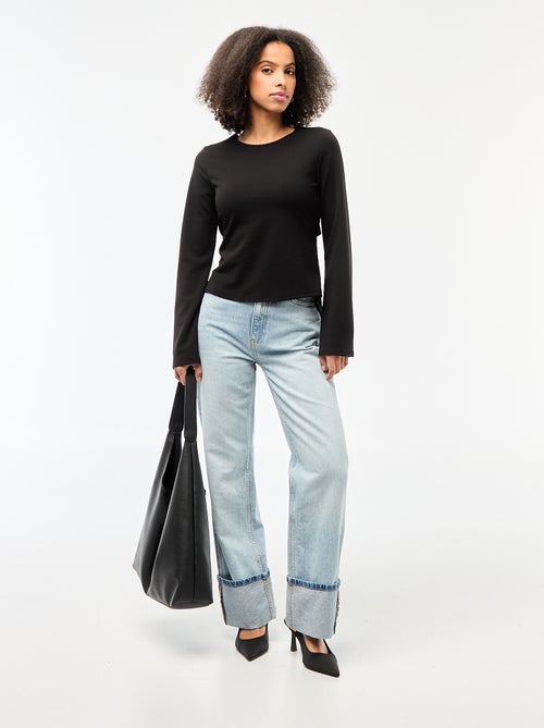 Tee-shirt avec bas du dos ouvert - Kiabi