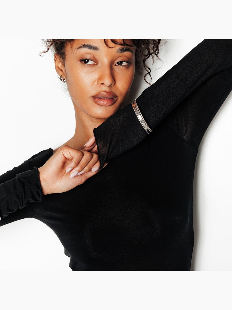 Tee-shirt avec laine hortense - rougegorge lingerie Noir - Kiabi
