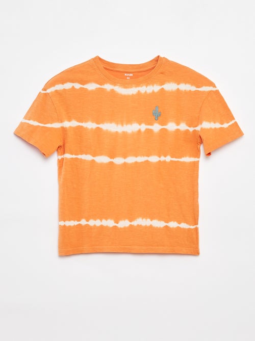 Tee-shirt avec rayures tie and dye - Kiabi