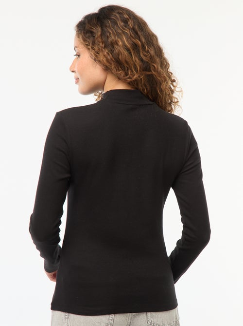 Tee-shirt basique col montant - Kiabi