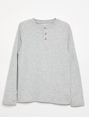 Tee-shirt basique col tunisien