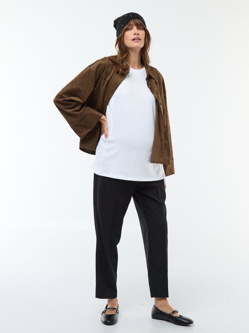 Tee-shirt basique d'allaitement manches courtes Blanc - Kiabi