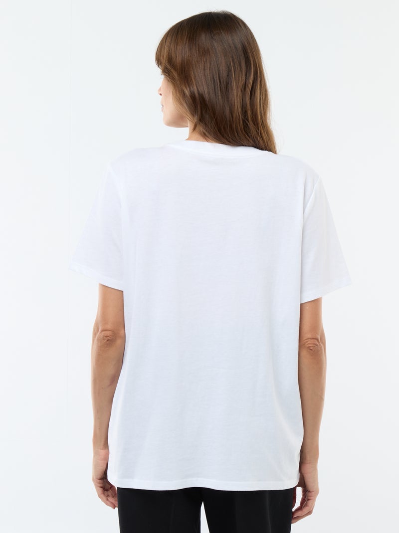 Tee-shirt basique d'allaitement manches courtes Blanc - Kiabi