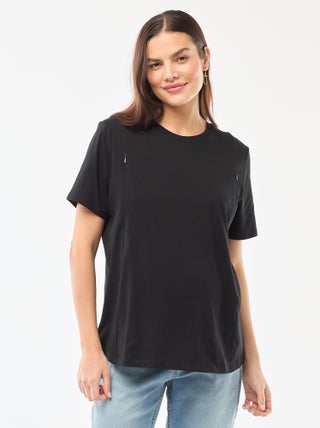 Tee-shirt basique d'allaitement manches courtes
