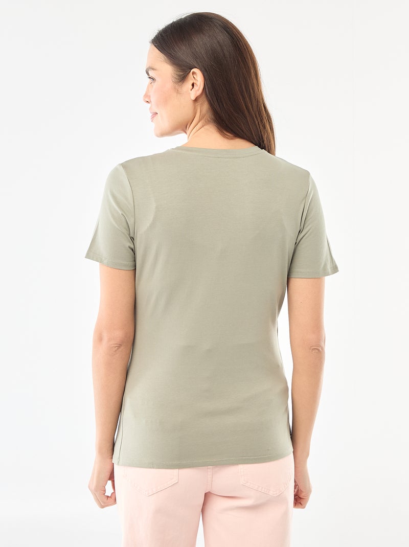 Tee-shirt basique d'allaitement Vert - Kiabi