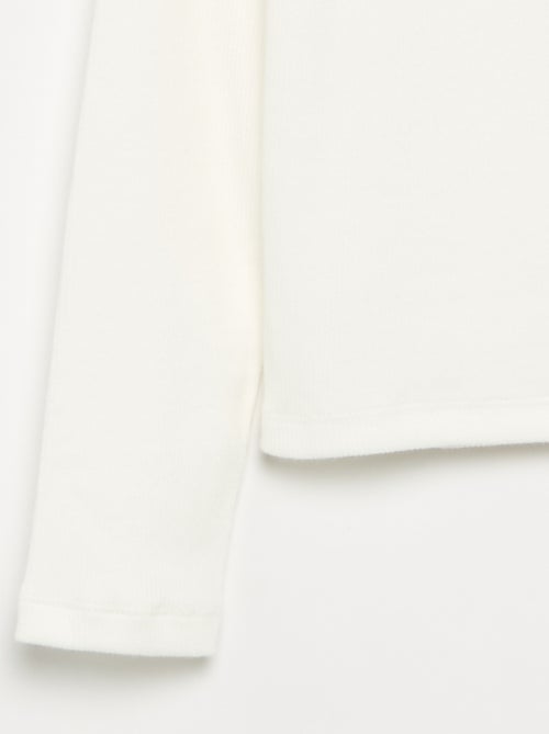 Tee-shirt basique en rib - Kiabi