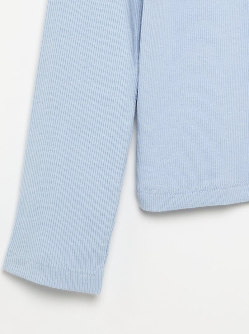 Tee-shirt basique en rib Bleu - Kiabi