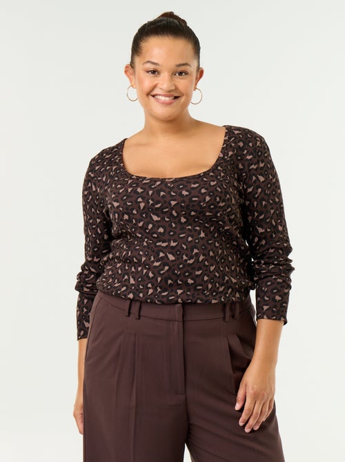 Tee-shirt basique en rib - Kiabi