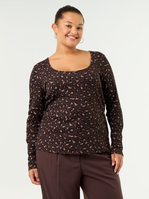 Tee-shirt basique en rib - Kiabi