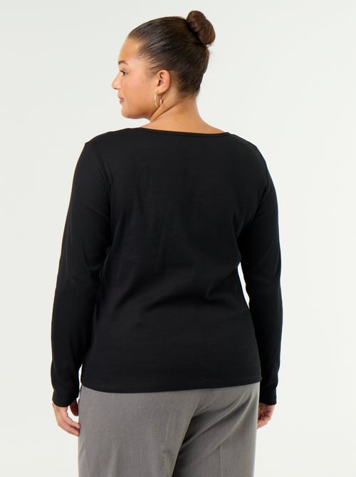 Tee-shirt basique en rib - Kiabi Tee-shirt basique en rib - Kiabi