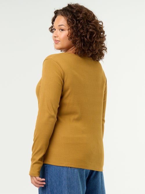 Tee-shirt basique en rib - Kiabi