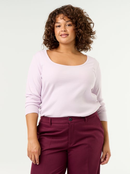 Tee-shirt basique en rib - Kiabi