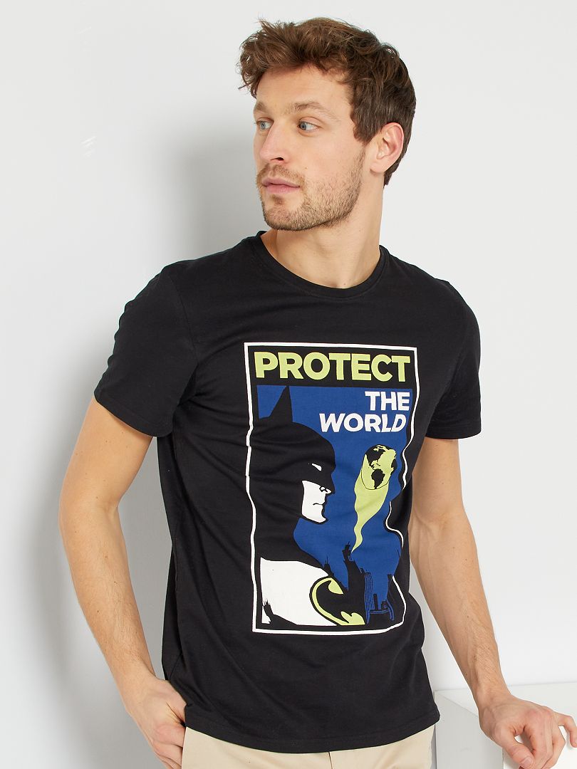 Tee-shirt 'Batman' 'DC Comics' noir - Kiabi