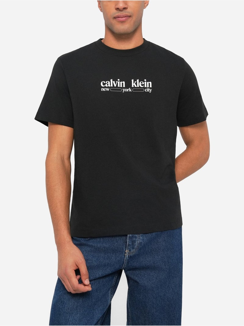 Tee Shirt Calvin Klein à manches courtes Noir - Kiabi