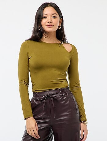 Tee-shirt cintré avec détail doré