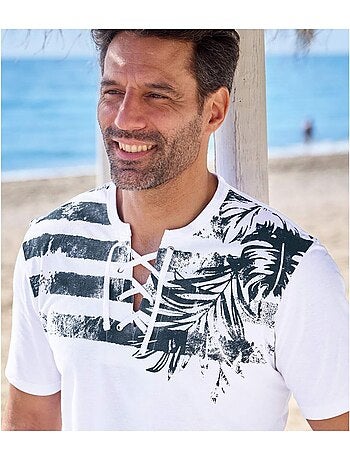 Tee-shirt col lacé surf club - atlas for men