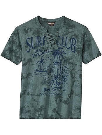 Tee-shirt col lacé surf club - atlas for men