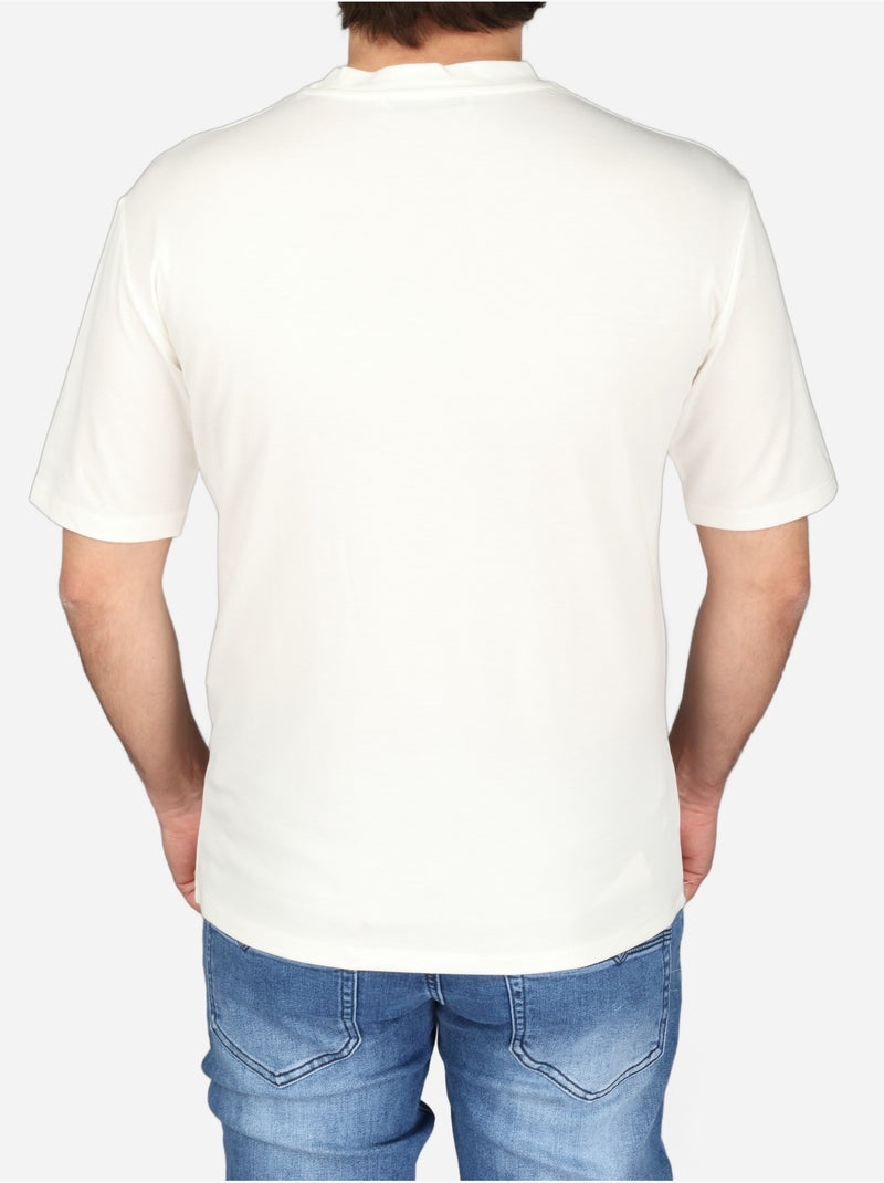 Tee Shirt col rond - Frilivin Blanc - Kiabi