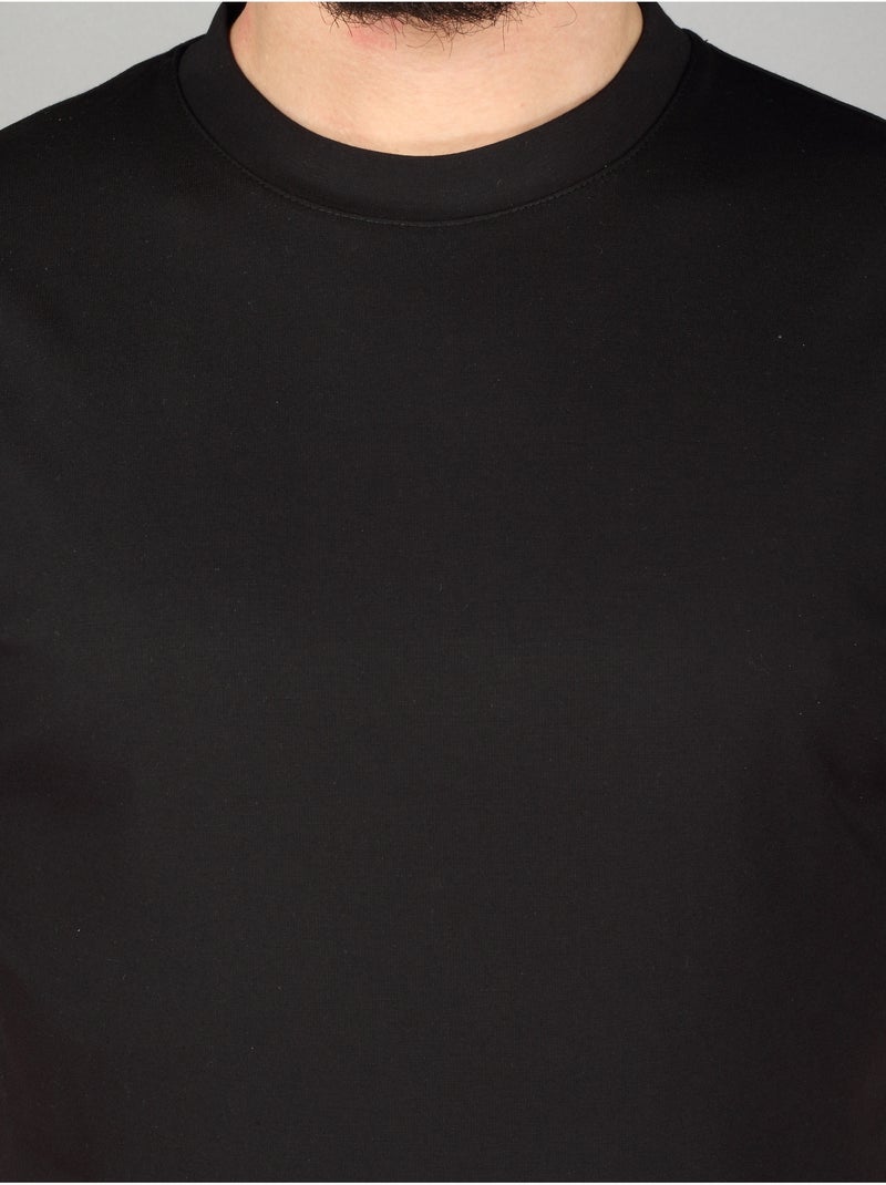 Tee Shirt col rond - Frilivin Noir - Kiabi