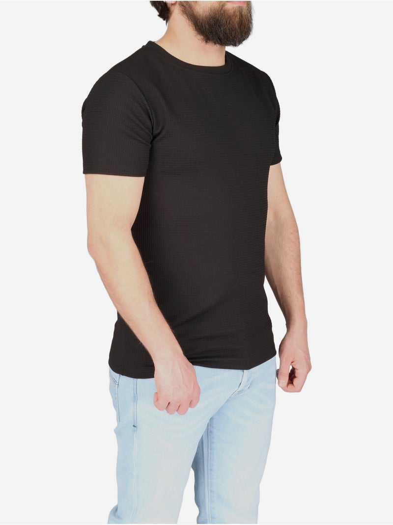Tee Shirt col rond - Frilivin Noir - Kiabi