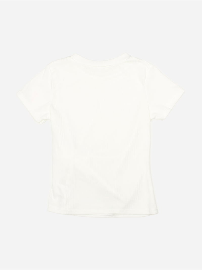 Tee shirt col rond - Kids Star Blanc - Kiabi