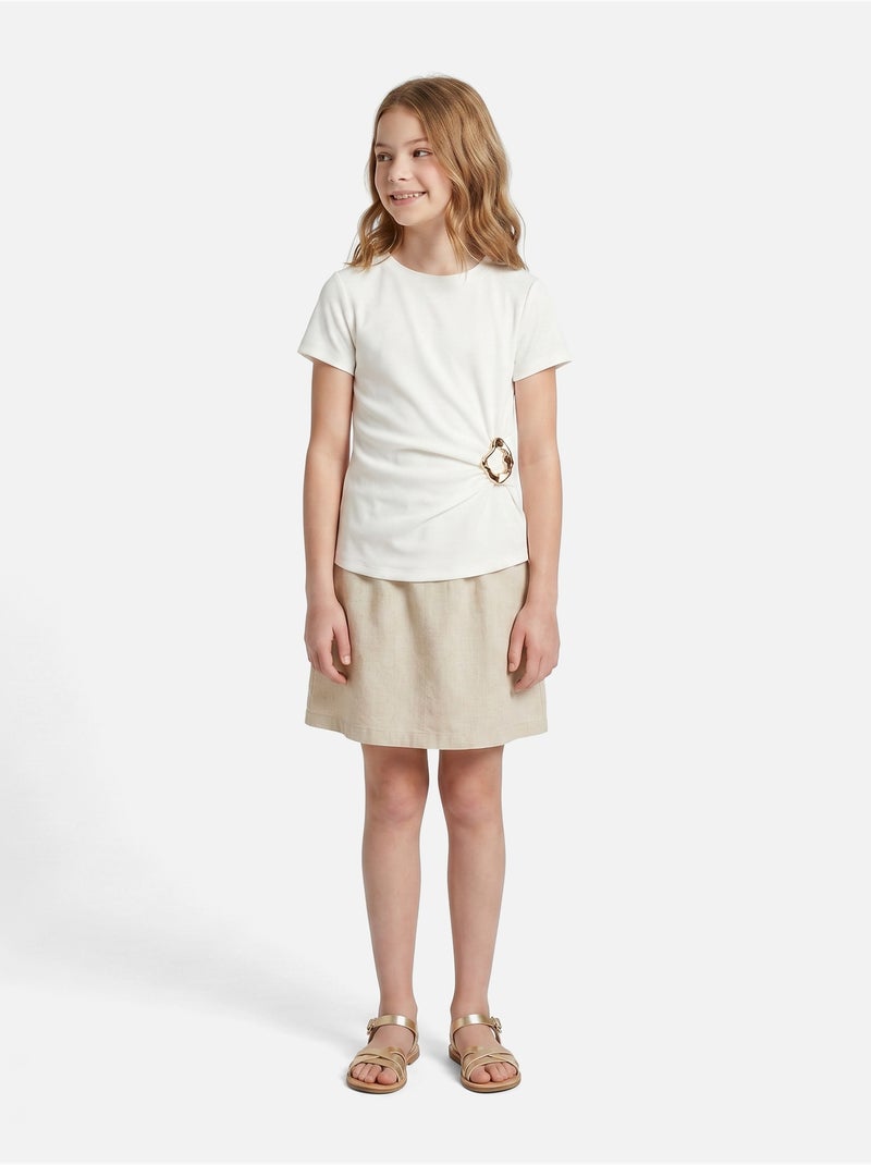 Tee shirt col rond - Kids Star Blanc - Kiabi