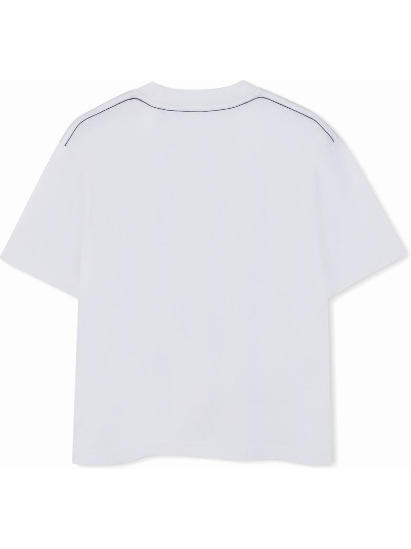 Tee Shirt col rond - Timberland Blanc - Kiabi
