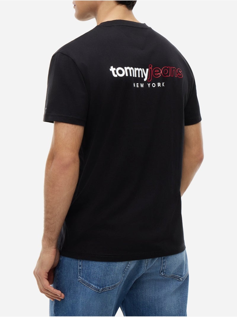 Tee shirt col rond - tommy jeans Noir - Kiabi