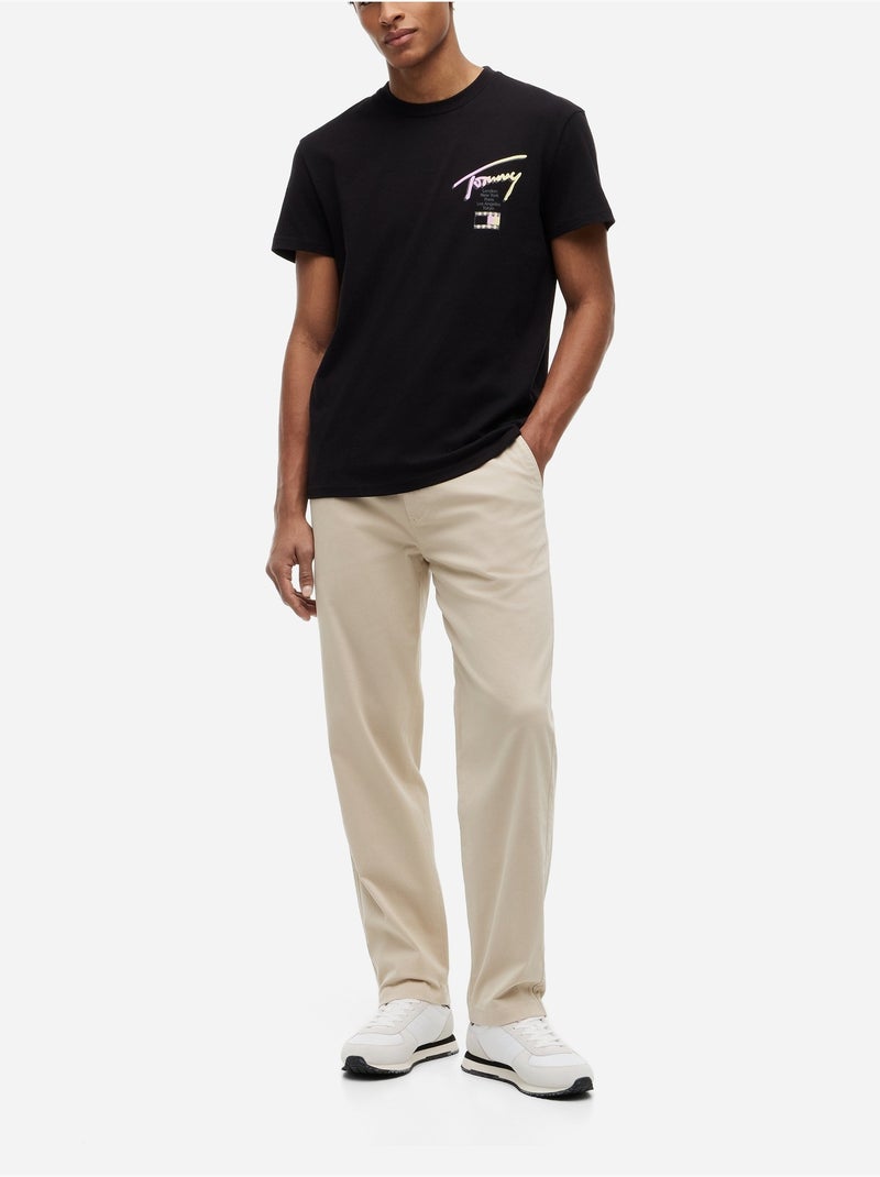 Tee Shirt col rond - Tommy jeans Noir - Kiabi