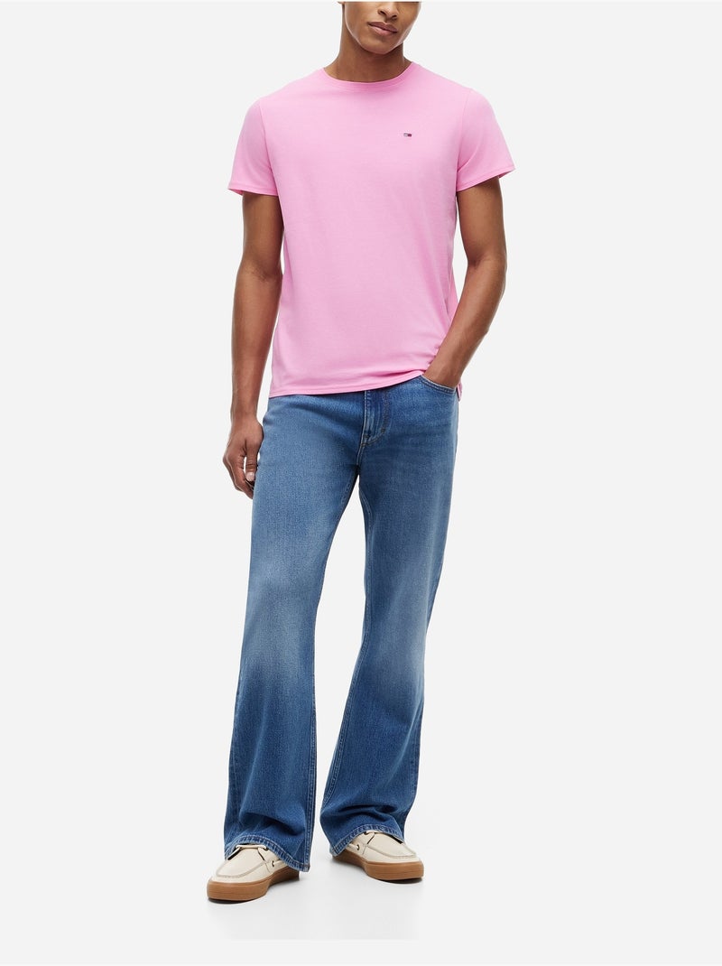 Tee Shirt col rond - Tommy jeans Rose - Kiabi