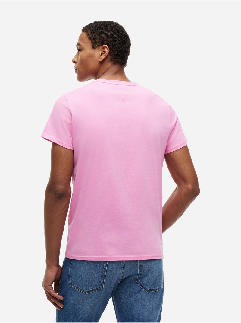 Tee Shirt col rond - Tommy jeans Rose - Kiabi