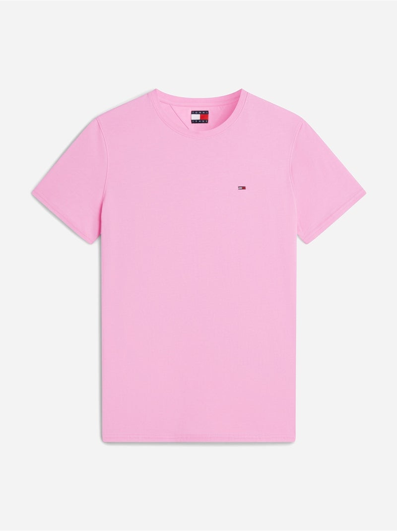 Tee Shirt col rond - Tommy jeans Rose - Kiabi