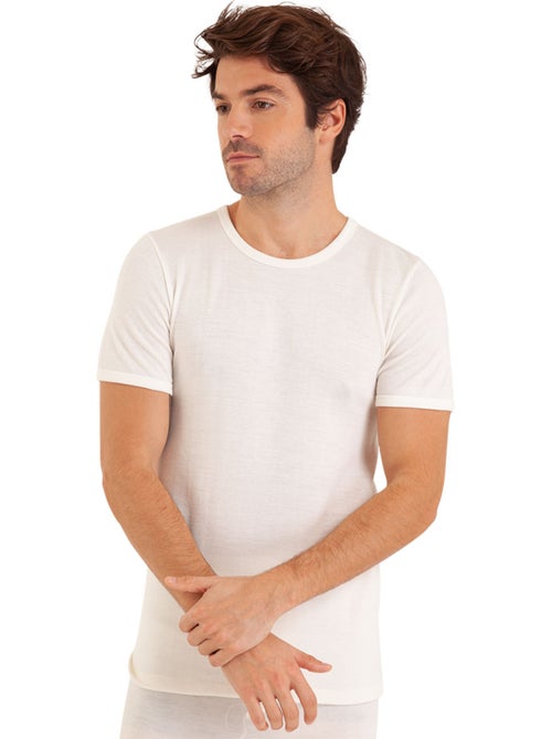Tee shirt col rond manches courtes homme ligne chaude eminence - Kiabi