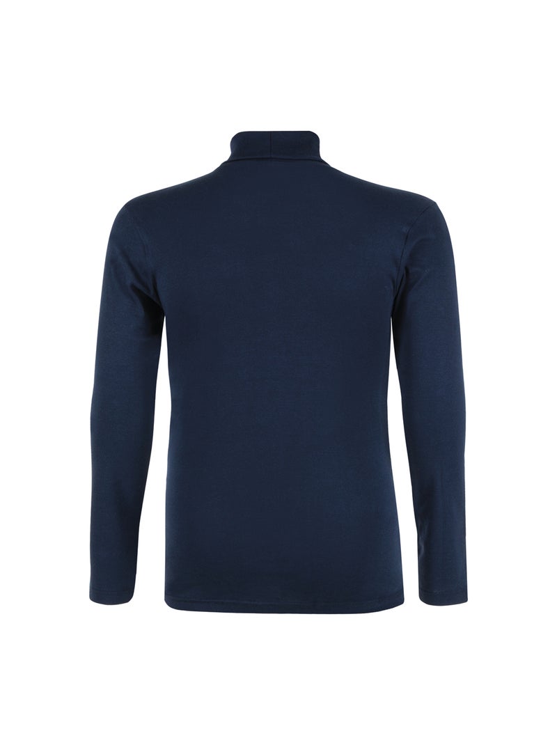 Tee-shirt col roulé manches longues homme pur coton eminence Bleu marine - Kiabi