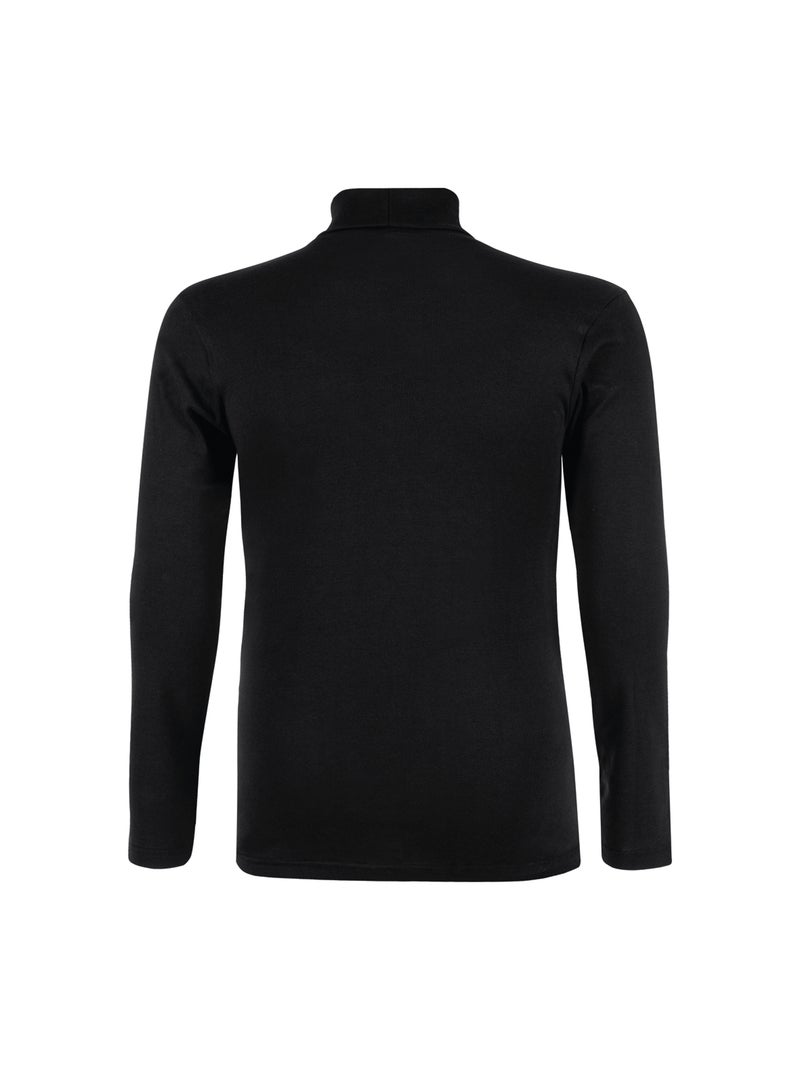 Tee-shirt col roulé manches longues homme pur coton eminence Noir - Kiabi