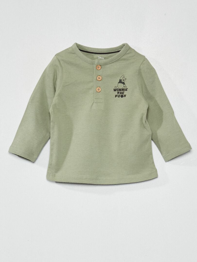 Tee-shirt col tunisien 'Winnie' Vert - Kiabi