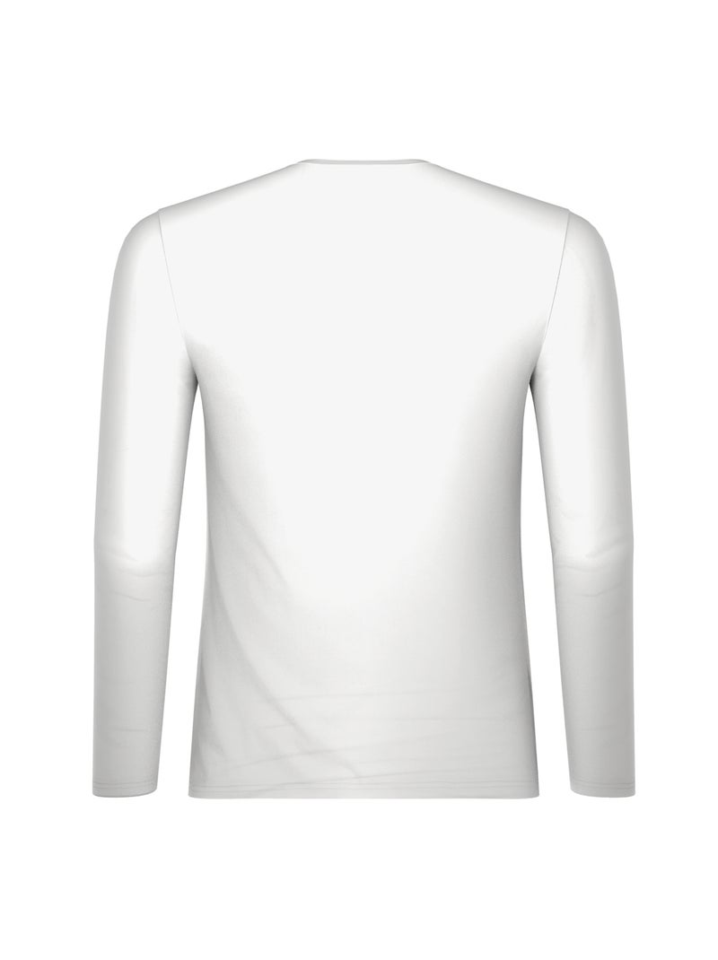 Tee-shirt col v manches longues homme pur coton eminence Blanc - Kiabi