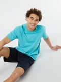 Tee-shirt confort fit Bleu turquoise - Kiabi