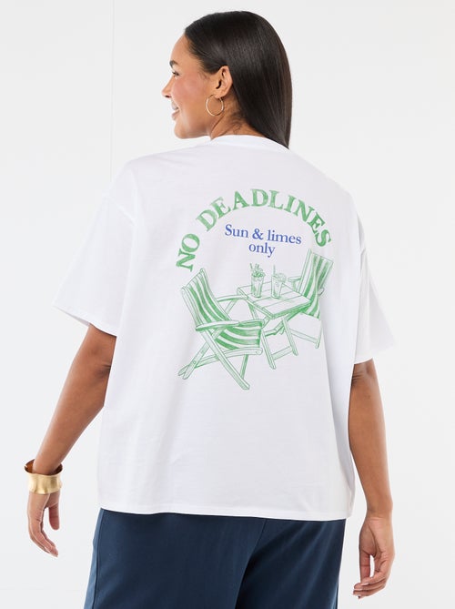 Tee-shirt coupe oversize à manches courtes - Kiabi