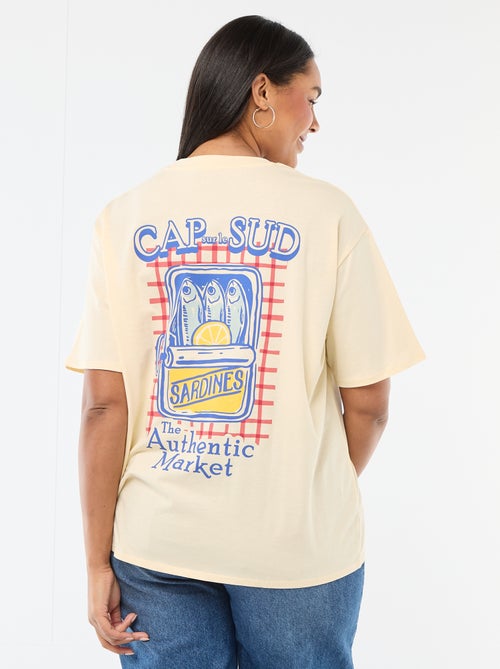 Tee-shirt coupe oversize à manches courtes - Kiabi