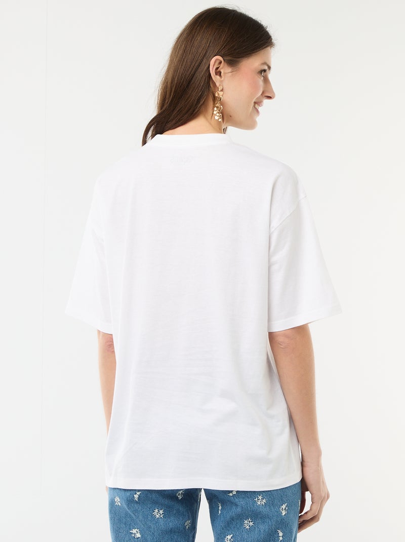 Tee-shirt coupe oversize 'Snoopy' Blanc - Kiabi