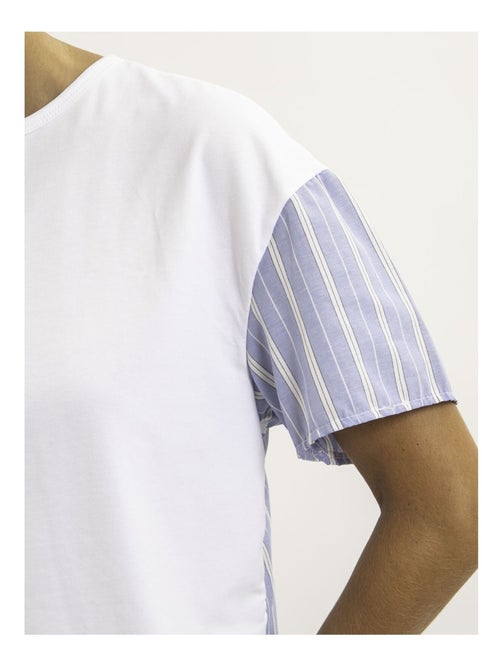 Tee-shirt court bi-matière FABO - Kiabi