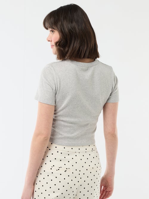 Tee-shirt crop top basique - Kiabi