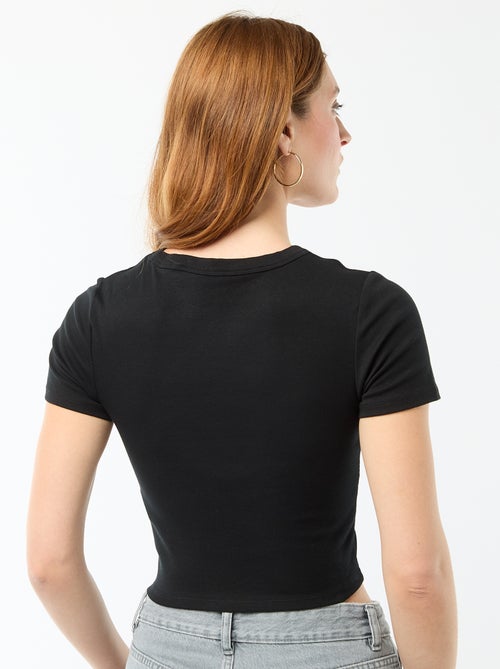 Tee-shirt crop top basique - Kiabi