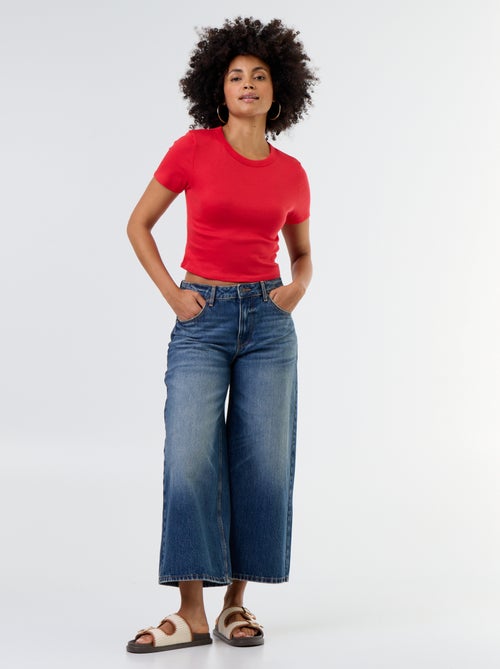 Tee-shirt crop top basique - Kiabi