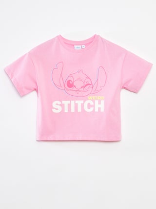 Tee-shirt crop top 'Stitch'