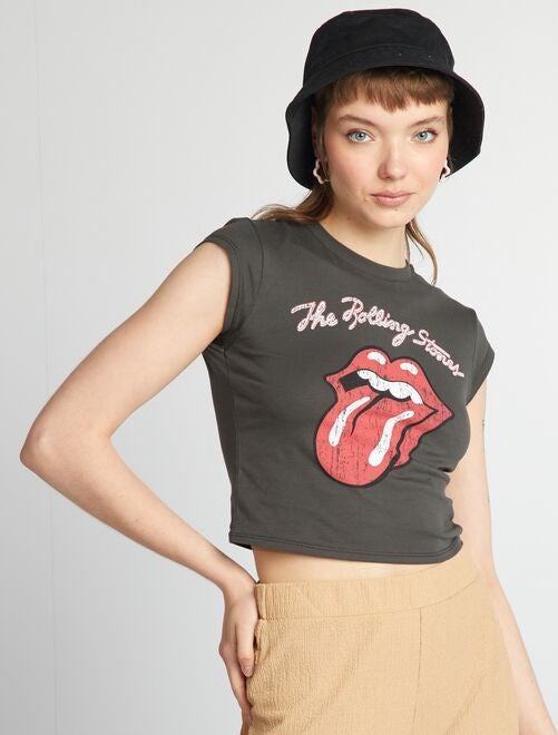 Tee-shirt crop top 'The Rolling Stones' - Kiabi