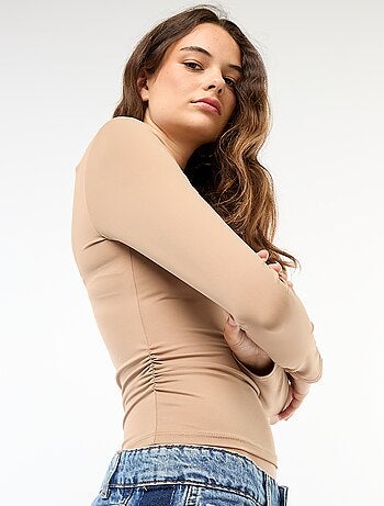 Tee-shirt cropped avec effet froissé