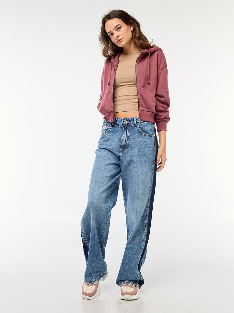 Tee-shirt cropped avec effet froissé Beige - Kiabi